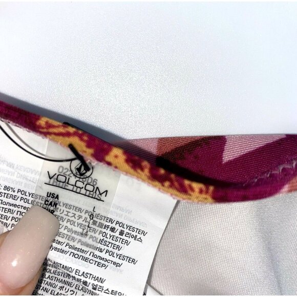 Volcom Bikini Bottom Womens Large Palm Urself Tie Side Full Coverage New - Picture 4 of 6